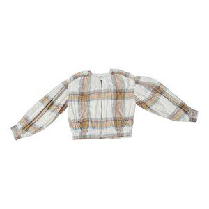 Free People Mattie Plaid Bomber Jacket Size Small